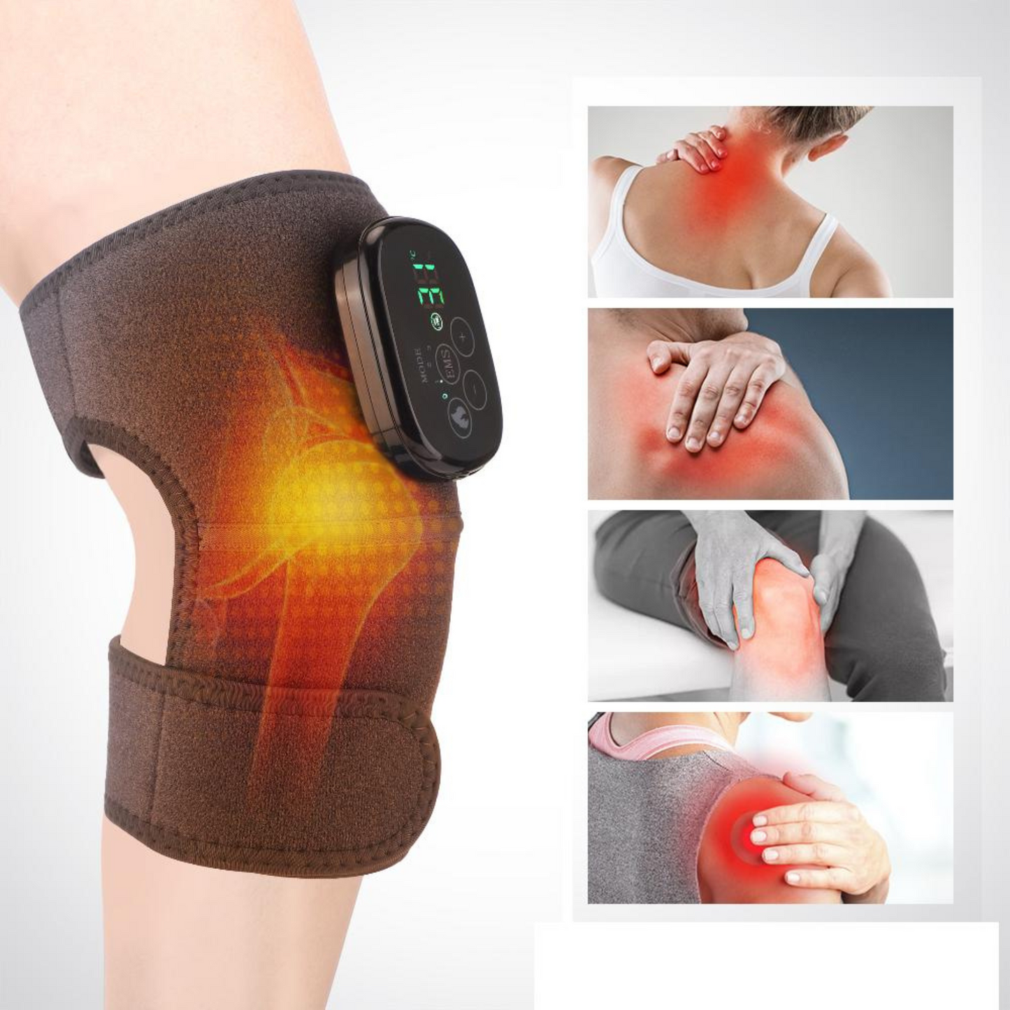 جهاز علاج آلام الركبة والكتف بالتدفئة والاهتزاز 3 في 1
